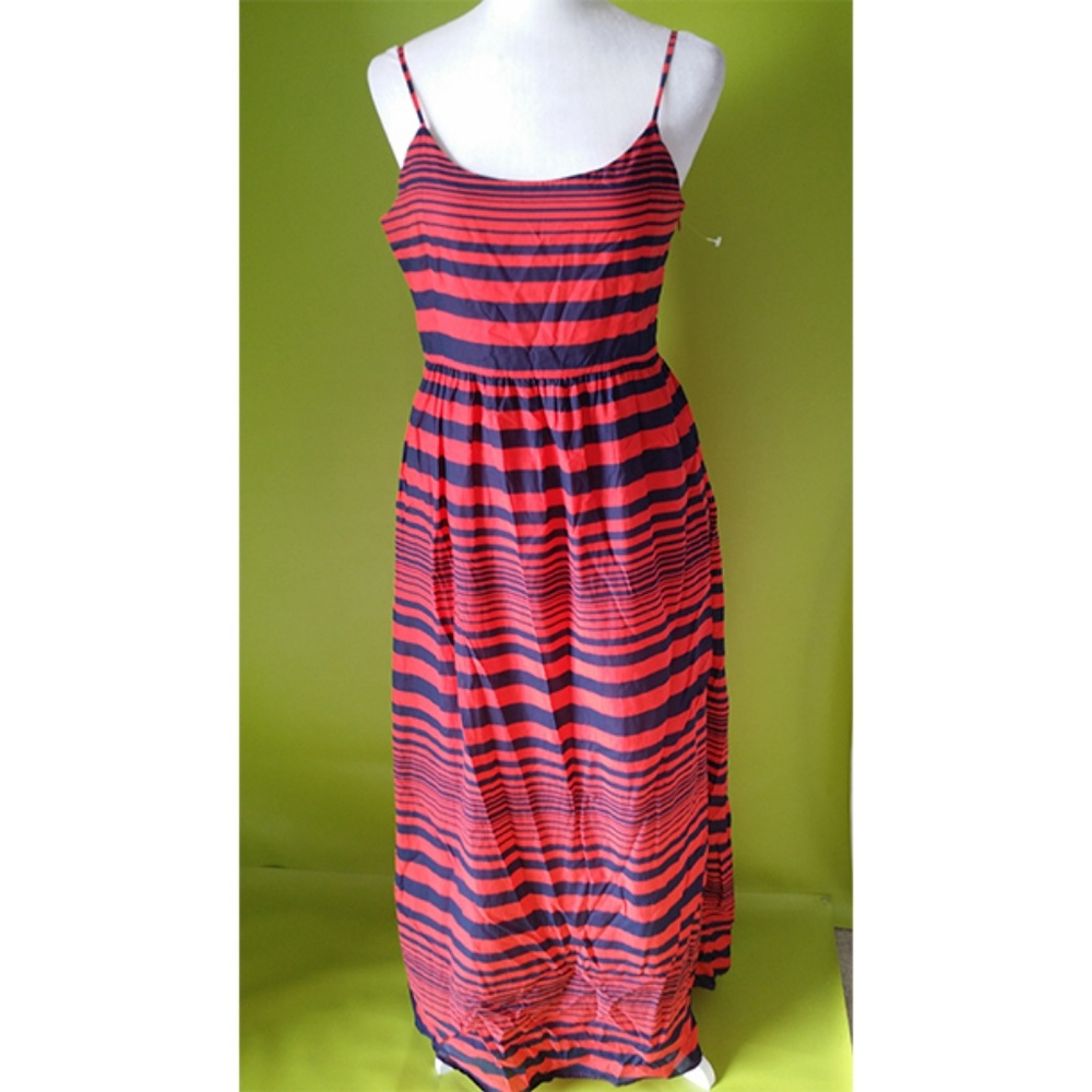 Gap Spaghetti Striped Long Maxi Dress Sz 8